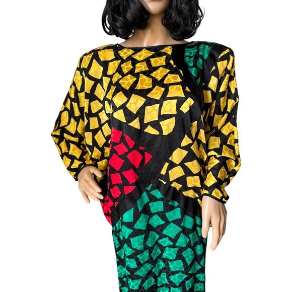 Vintage 1980s–1990s Guy Laroche Paris Pure Silk Graphic Dress size small - Picture 16 of 16